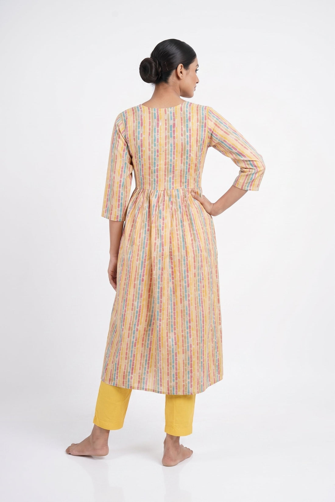 Sunshine Yellow Printed Ethnic Kurta Set With Dupatta