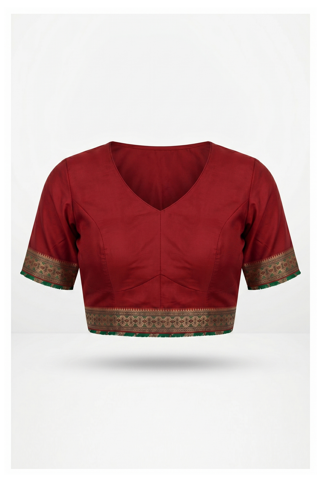 Bottle Green Banarasi Silk Saree With Weaving, Hand Work