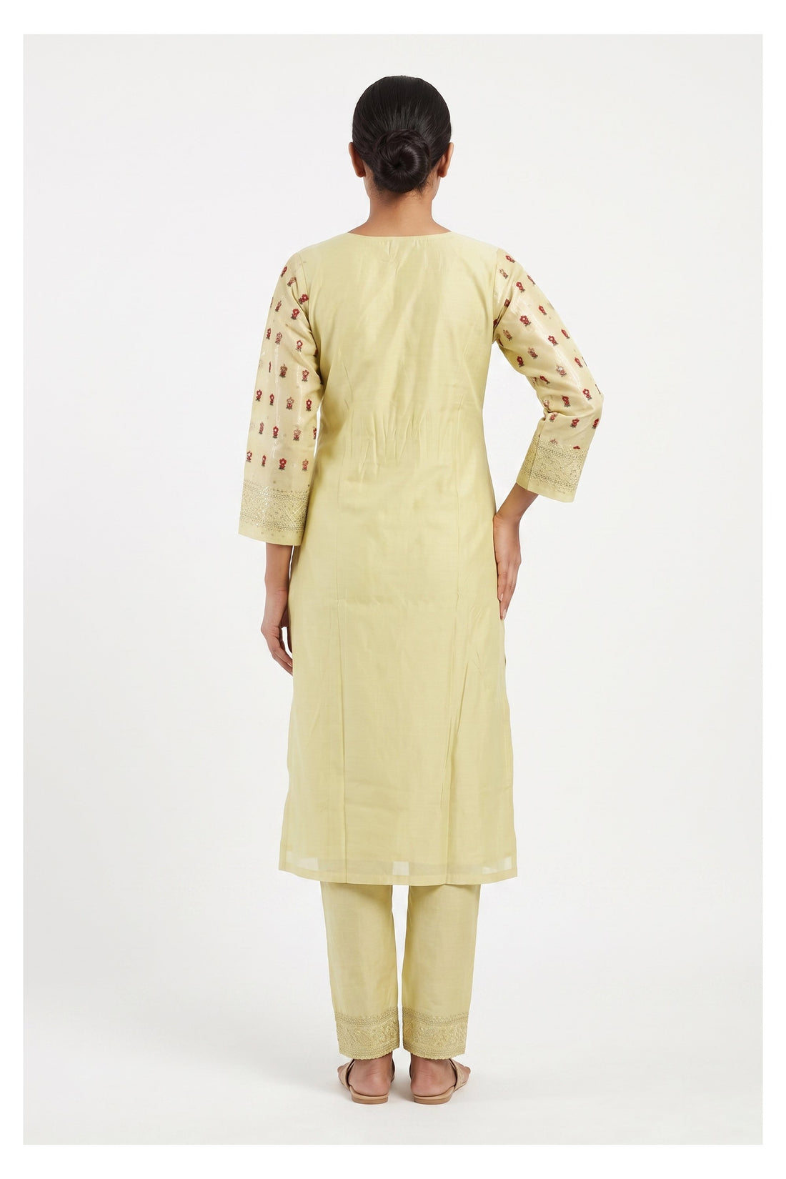 Pastel Yellow Embroidered Party Wear Suit Set With Dupatta