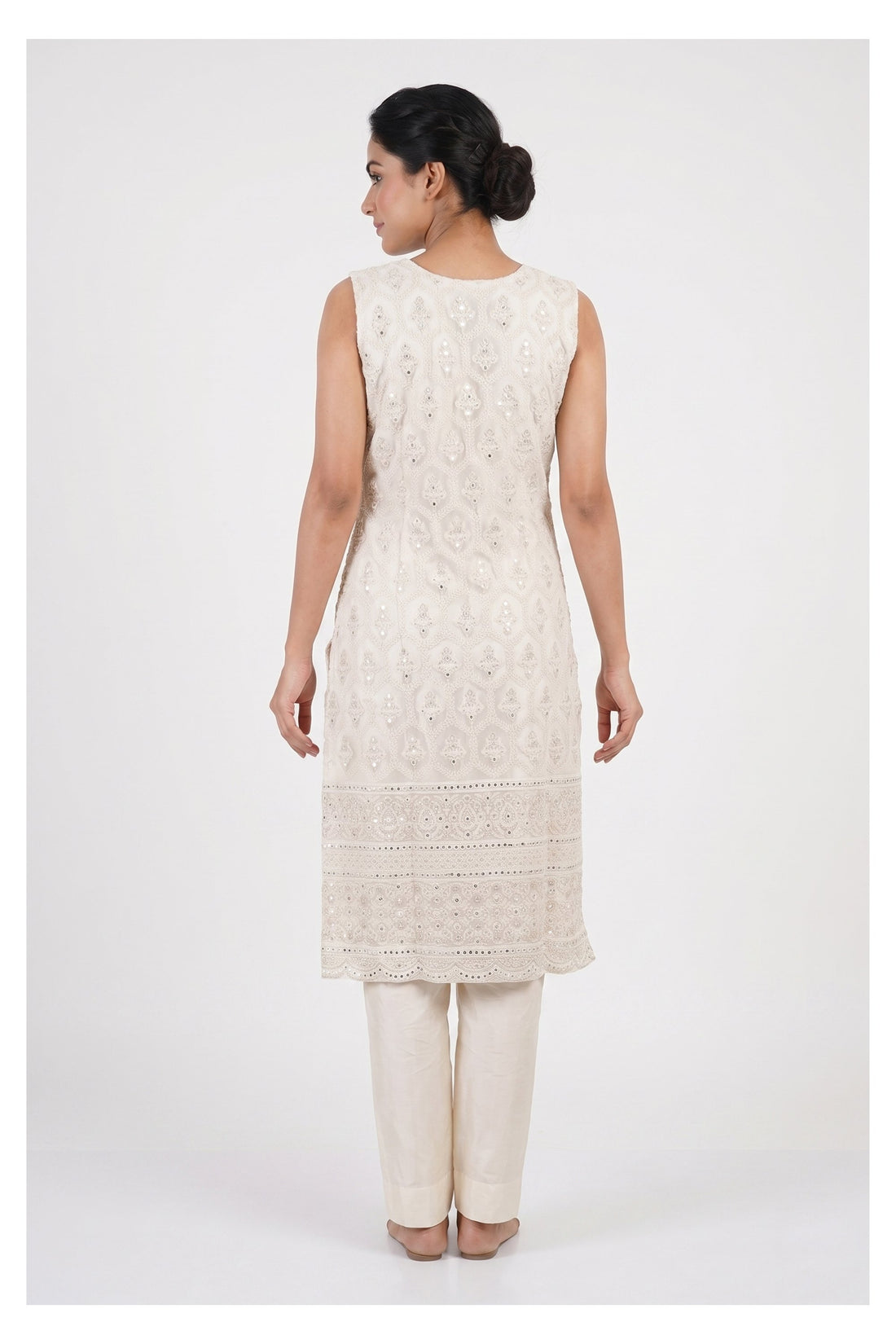 Ivory Elegance Embroidered Party Wear Suit Set