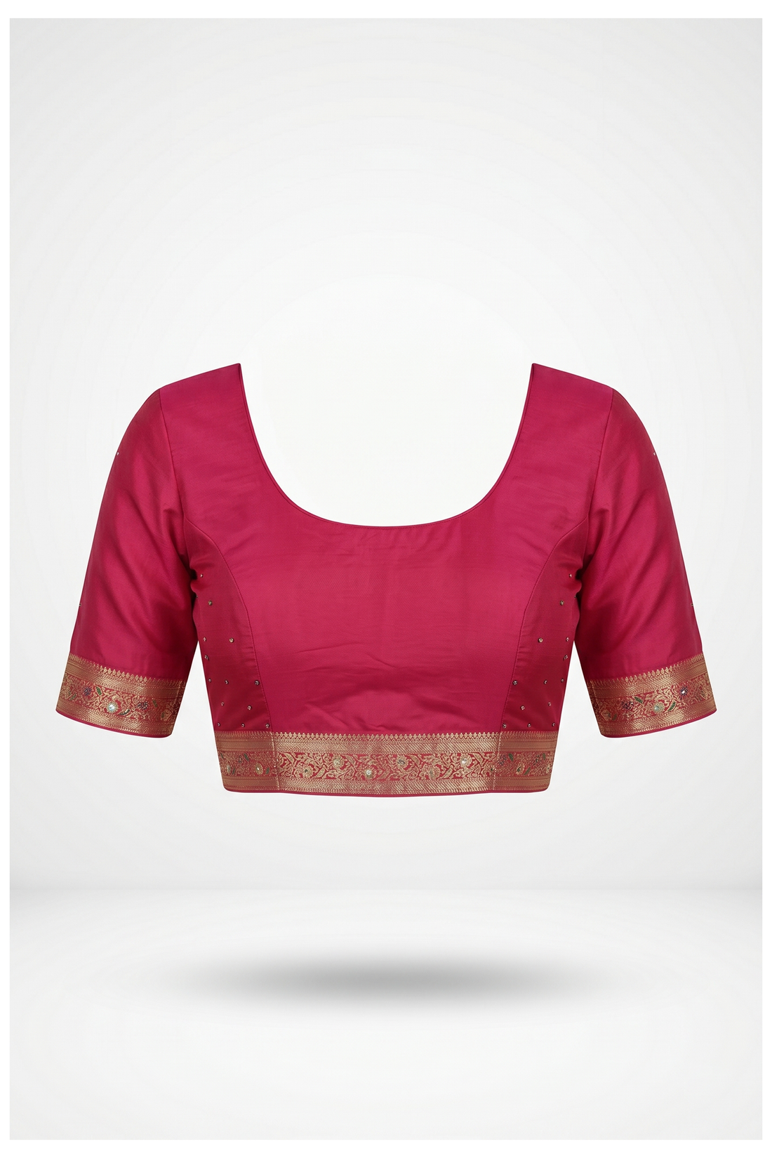 Royal Coral Banarasi Silk Saree With Weaving, Hand Work