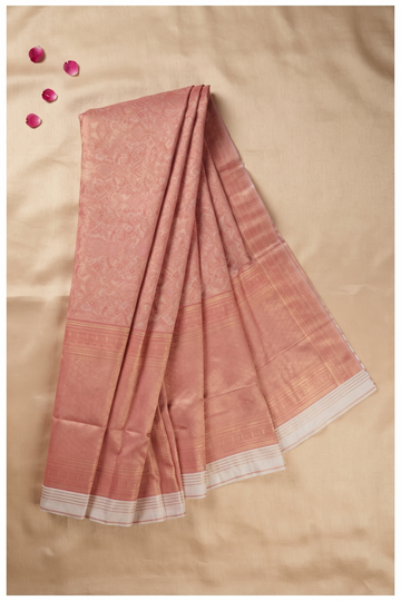 Rose Gold South Tissue Silk Wedding & Party Wear Saree