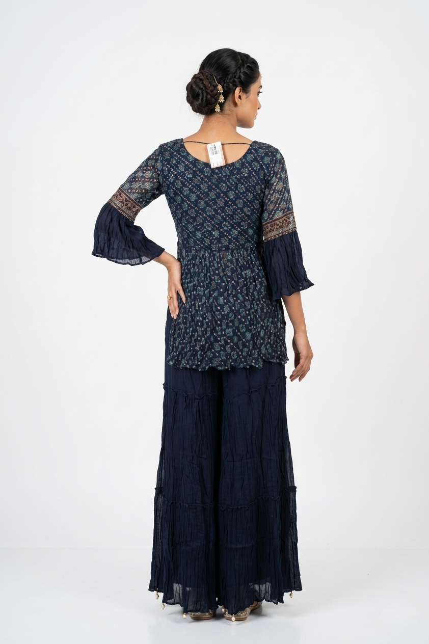 DARK NAVY Blue Printed Kurta Set