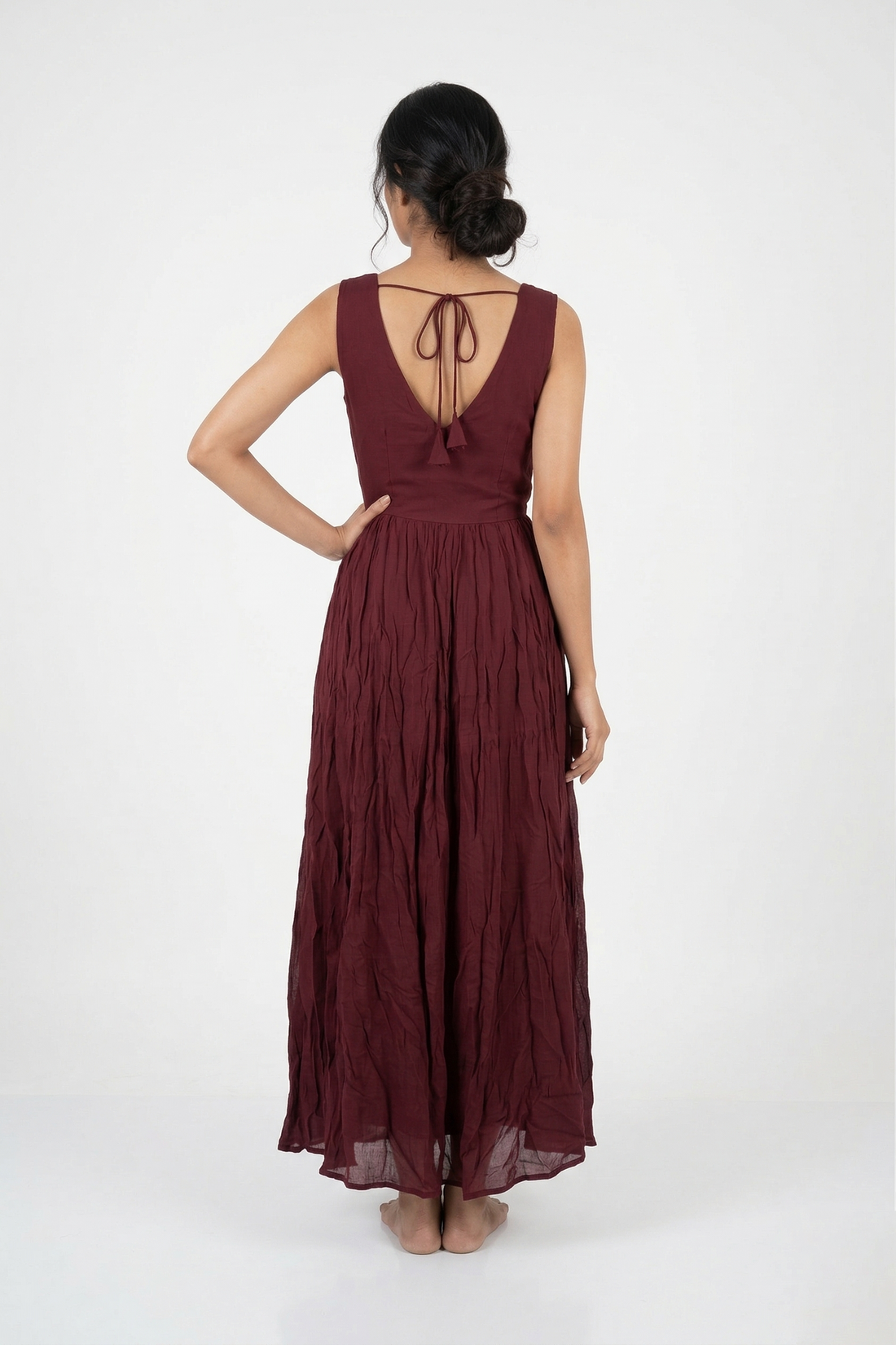 Maroon Embroidered Anarkali Set With Dupatta