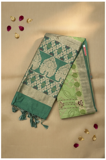 Pista Green Banarasi Art Silk Wedding Saree