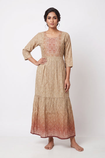 Desert Rose Ombre Tiered Maxi Dress