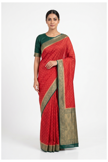 Red Banarasi Art Silk Wedding Saree