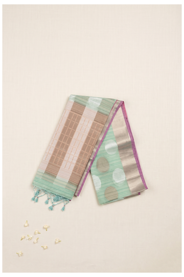 Mint Green Cotton Party Wear Saree