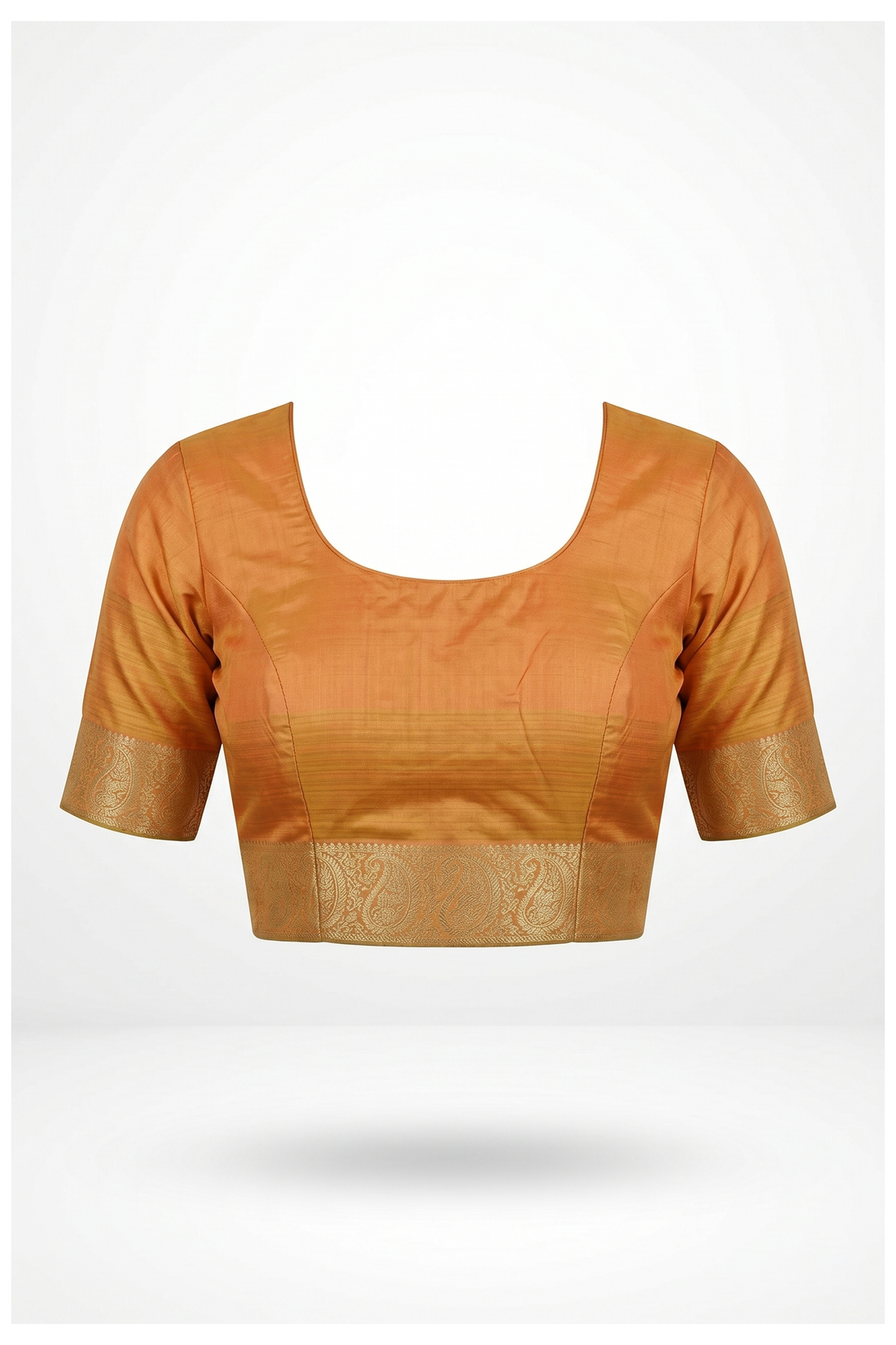 Tangerine Orange South Silk Saree With Weaving, Hand Work
