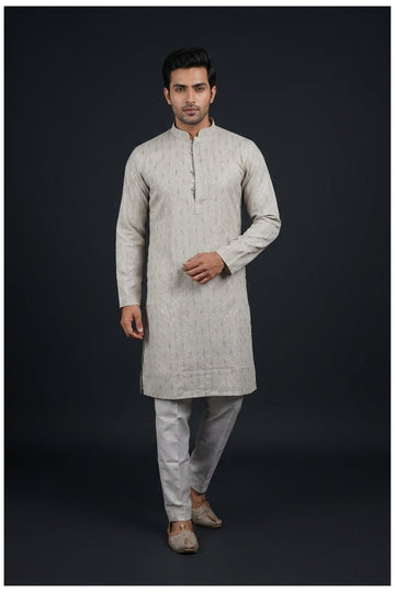 Ivory Gold Self-Woven Men’S Kurta Set