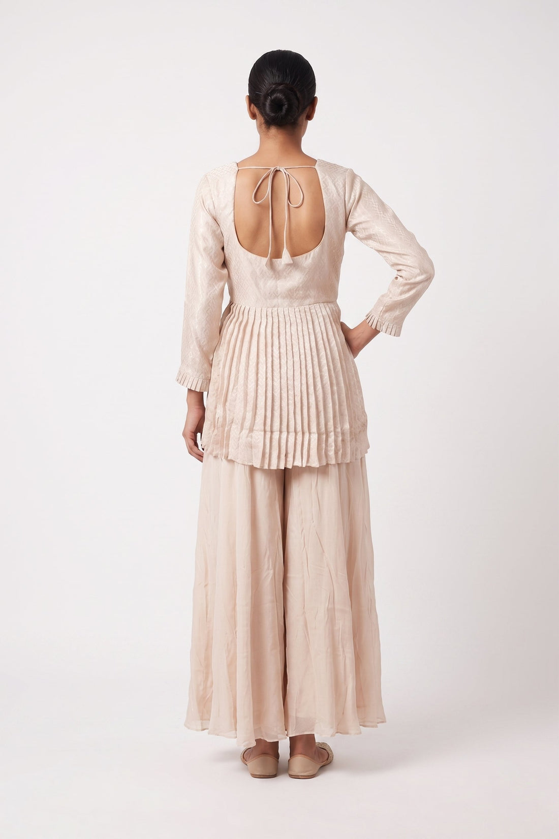 Ivory Grace Pleated Sharara Set