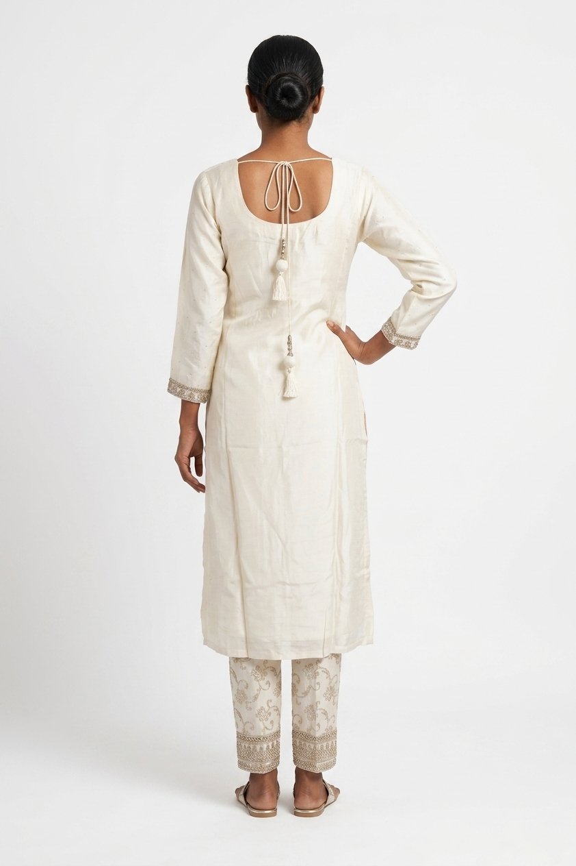 Ivory Elegance Embroidered Festive Suit Set