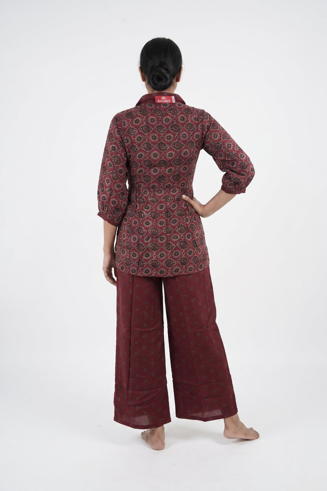 Maroon Printed Co-Ord Ethnic Set