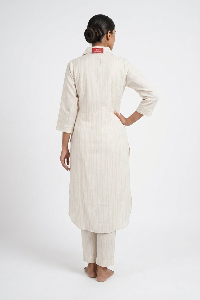Ivory Elegance Straight Kurta Co-Ord Set