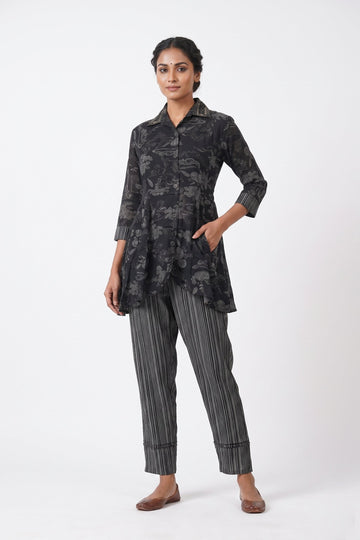Midnight Black Designer Co-Ord Tunic Set