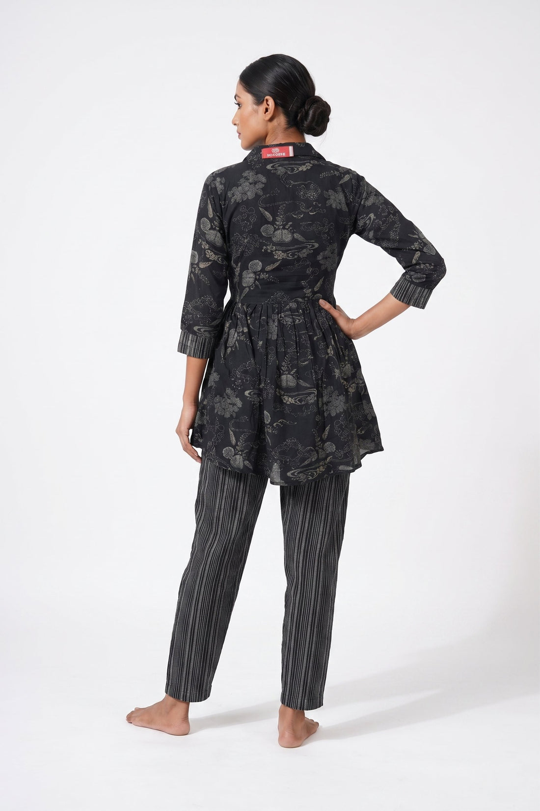 Charcoal Black Layered Indowestern Co-Ord Set