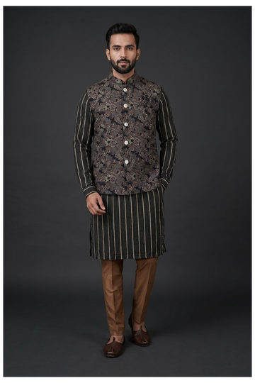 Men'S Paisley Koti Kurta Set
