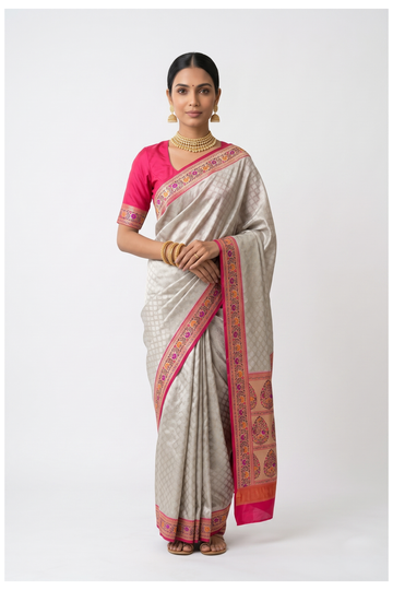 Champagne Banarasi Art Silk Wedding Saree