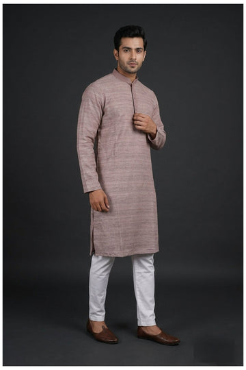Dusty Rose Textured Men’S Kurta Set