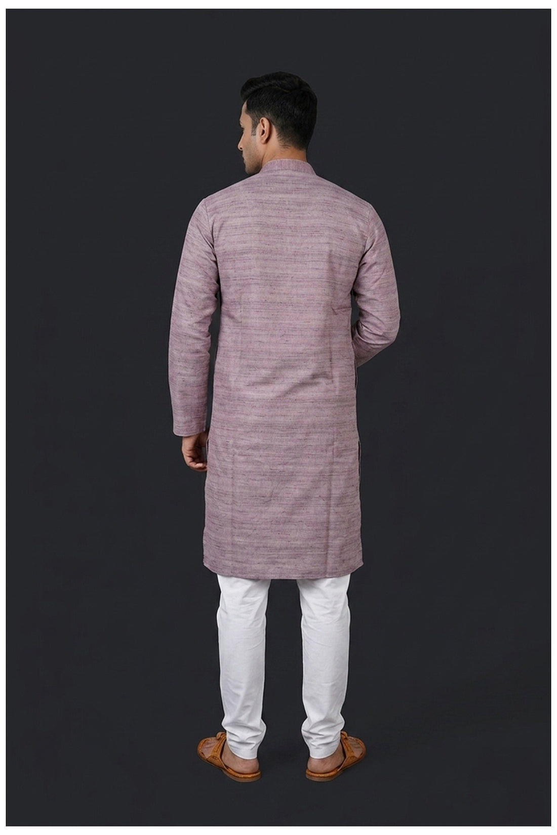 Dusty Rose Textured Men’S Kurta Set