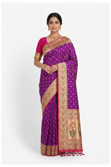 Magenta Banarasi Art Silk Wedding Saree
