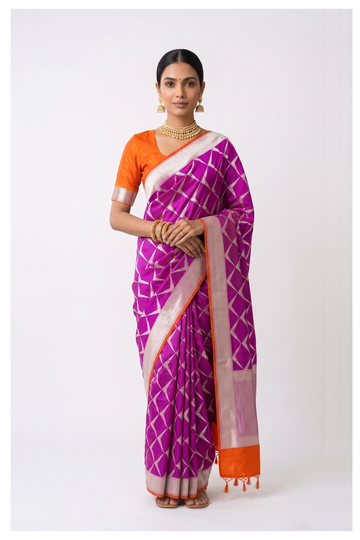 Magenta Banarasi Art Silk Wedding Saree
