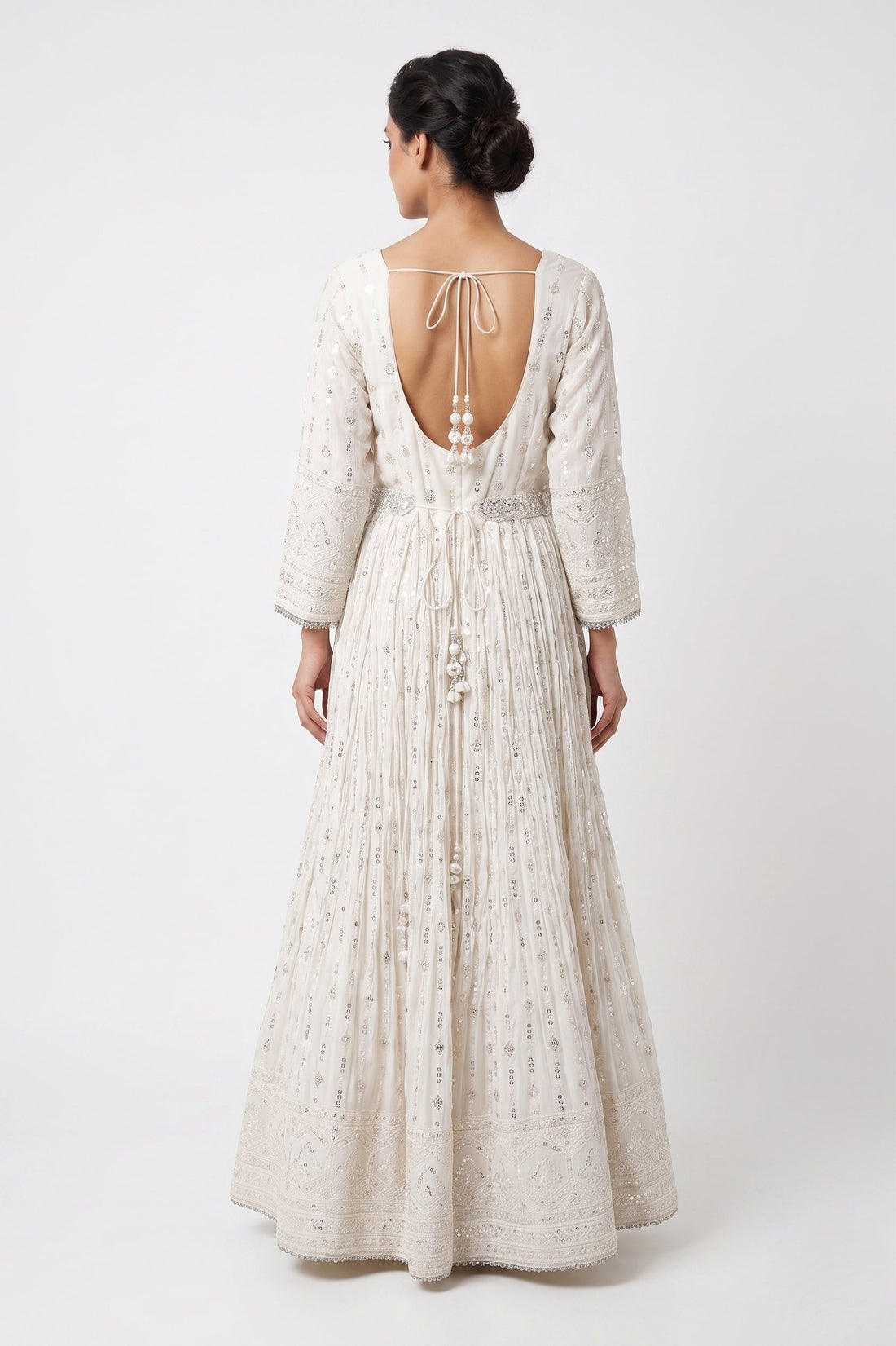 Ivory Grace Embroidered Anarkali Gown