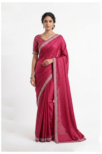 Crimson Red Banarasi Art Silk Wedding & Party Saree