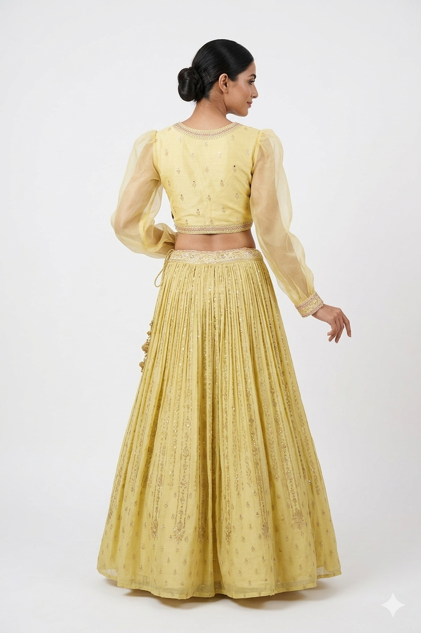 LEMON YELLOW LEHENGA CHOLI
