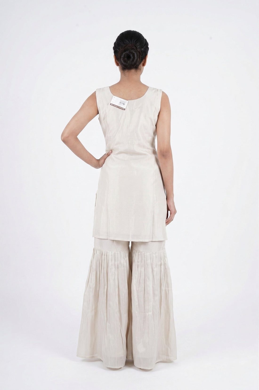 Ivory Embroidered Kurta Sharara Set With Dupatta