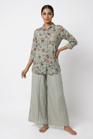 Sage Green Floral Printed Co-Ord Set