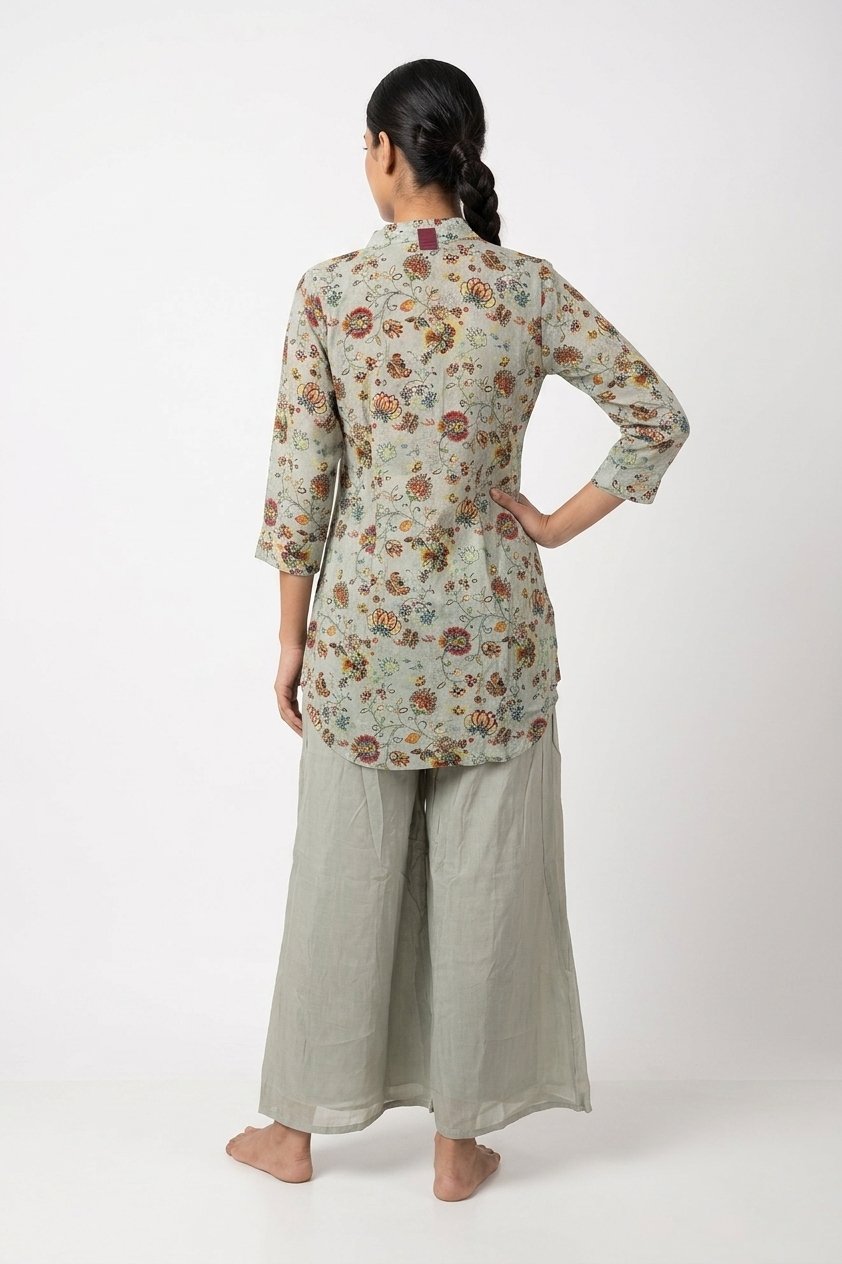 Sage Green Floral Printed Co-Ord Set