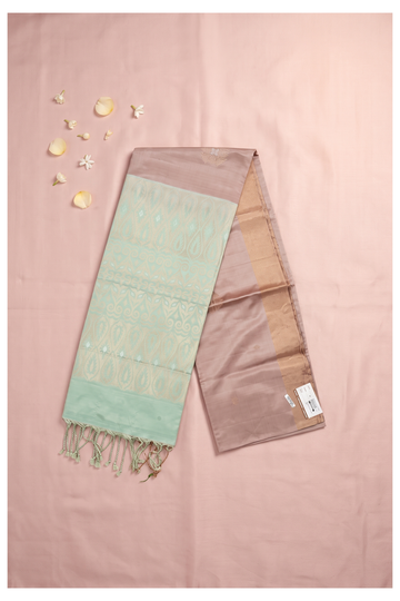 Rose Taupe Banarasi Pure Silk Wedding & Party Wear Saree