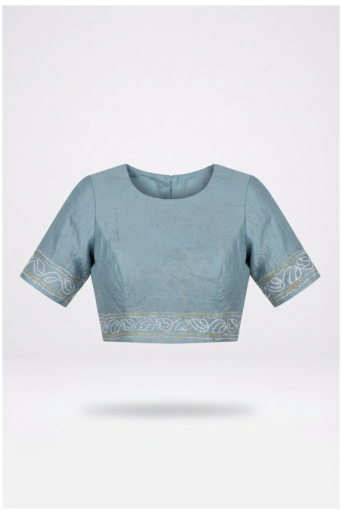 Slate Blue Bandhni Gajji Tissue Silk For Wedding & Party Wear