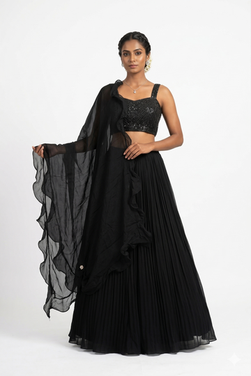 BLACK LEHENGA CHOLI