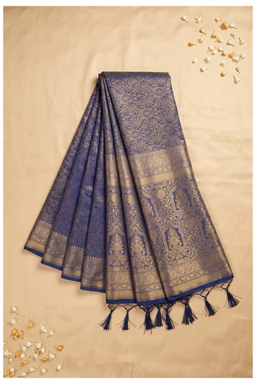 Royal Blue Banarasi Art Silk Wedding & Party Wear Saree