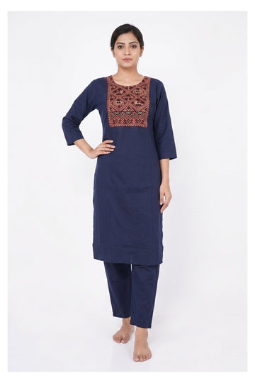 Midnight Heritage Straight Kurta Pant Set