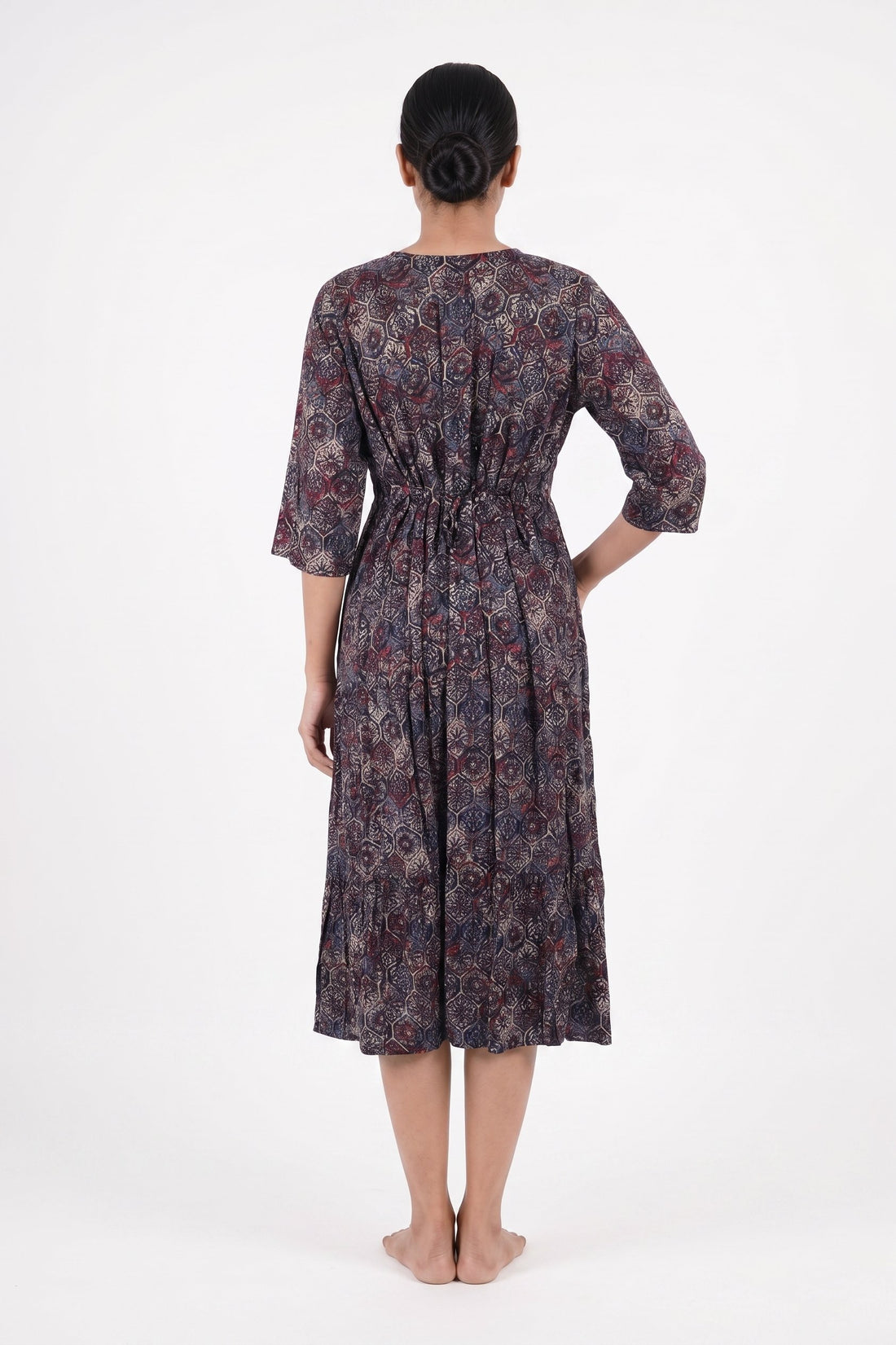 Midnight Mosaic Printed Flared Dress
