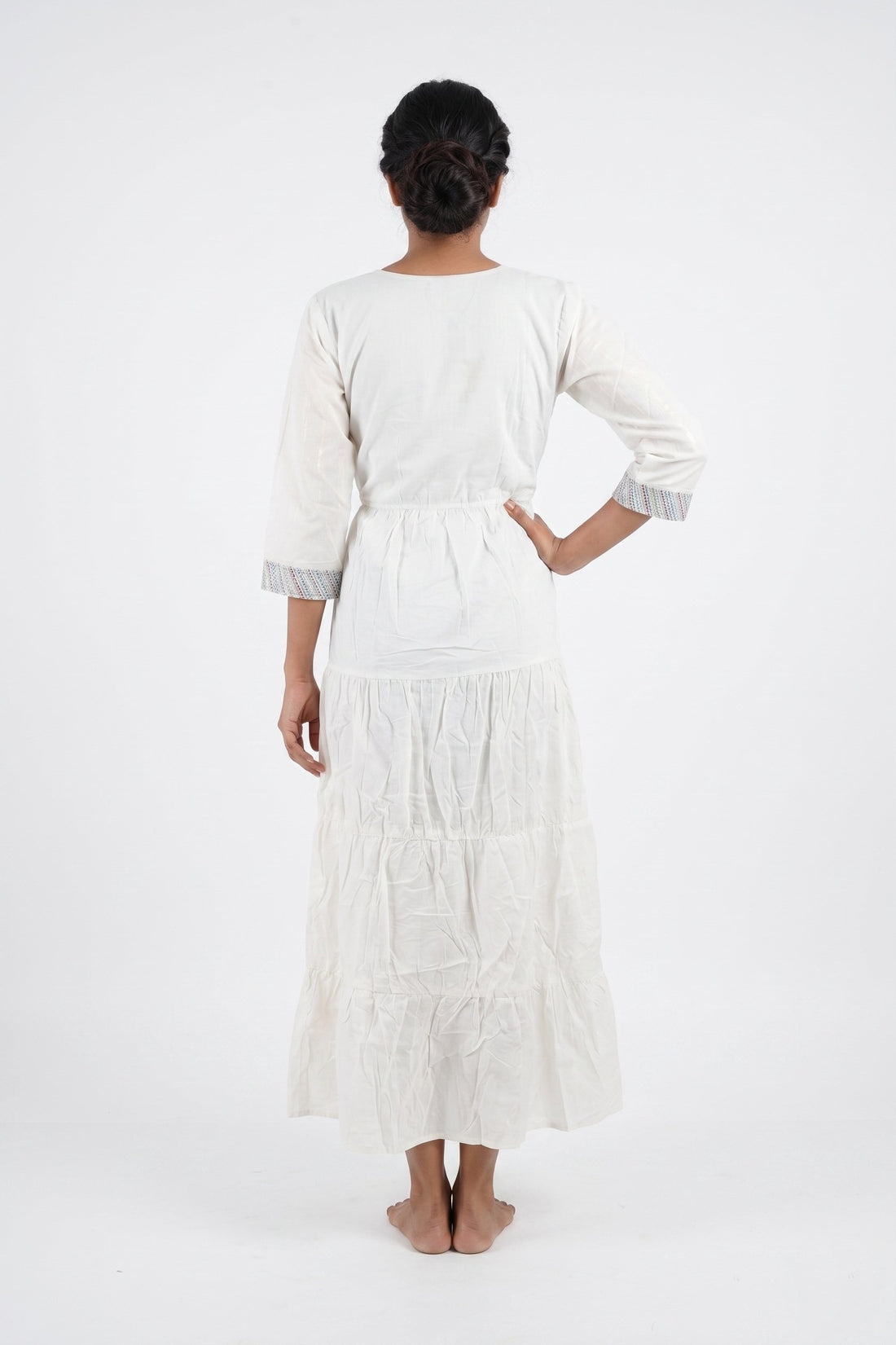 Ivory Bloom Tiered Maxi Dress