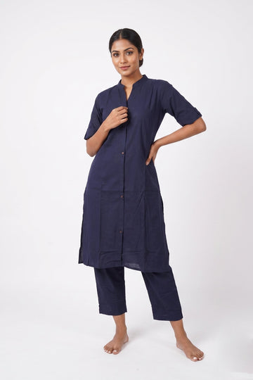 Royal Navy Straight Kurta Co-Ord Set