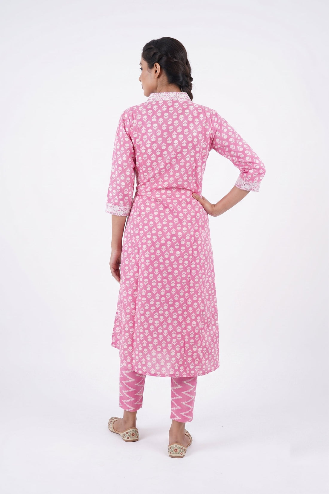 Blush Pink Printed Kurta Pant Dupatta Set