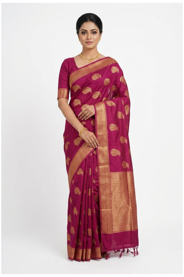 Magenta Banarasi Art Silk Wedding & Party Wear Saree