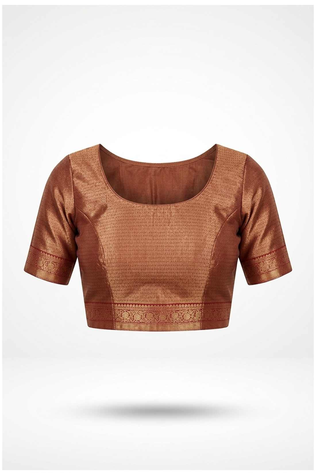 Rust Banarasi Silk Dola Silk Wedding Party Wear Saree