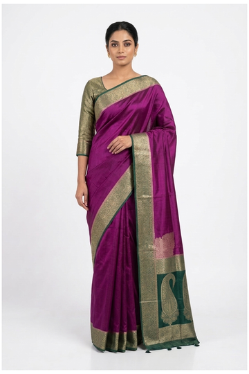 Magenta Banarasi Art Silk Wedding Saree
