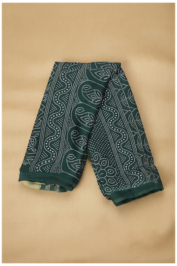 Forest Green Ajrakh Art Silk Gift Purpose Saree