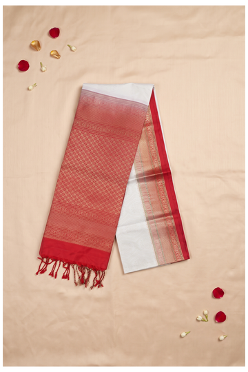 Ivory Pure Silk South Silk Wedding & Party Saree