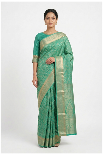Aqua Green Pure Silk South Silk Wedding & Party Saree