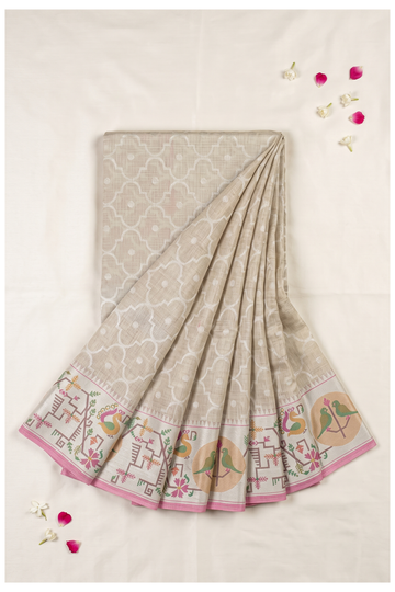 Champagne South Silk Art Saree For Wedding & Party Occasions