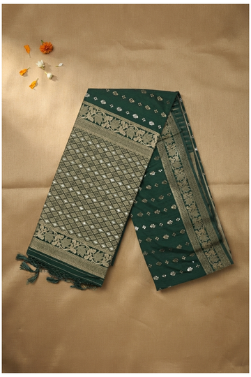 Bottle Green Banarasi Art Silk Wedding Saree
