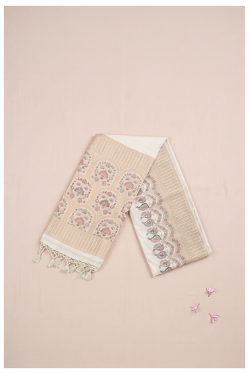 Ivory Cotton Wedding & Party Wear Saree